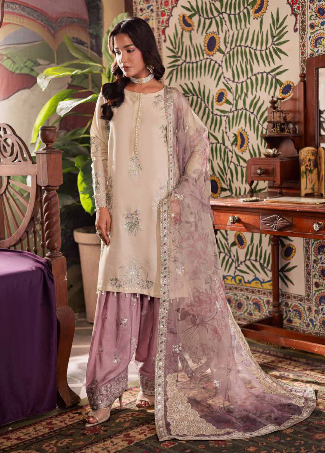 Nureh Nur Mahal The Silk Edit Unstitched Suits 3 Piece NU25NM NE-194 - Festive Collection