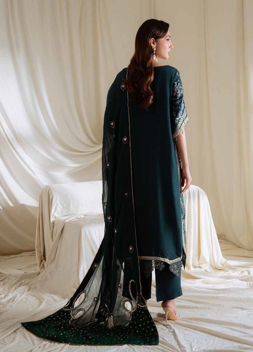 Omara By Nureh Unstitched Embroidered Silk 3 Piece Suit NU26OUF NEL- 90 - Festive Collection