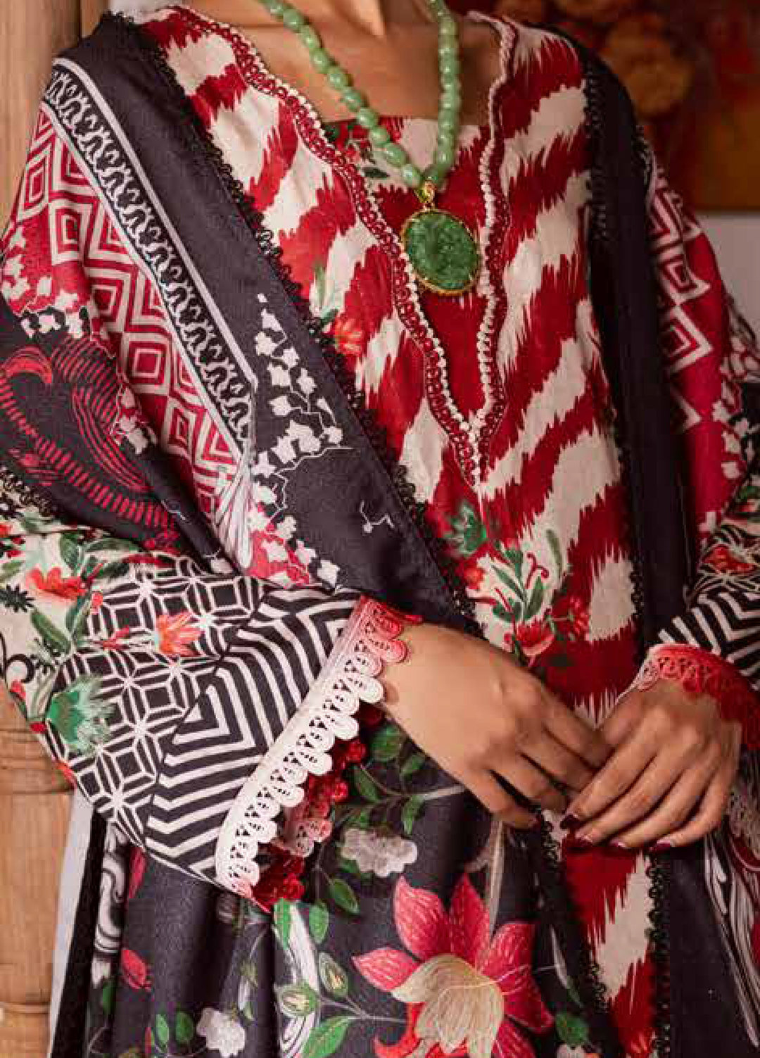 Signature Prints by Nureh Unstitched Linen Jacquard Suits 3 Piece NU25LJ SP-192 - Winter Collection