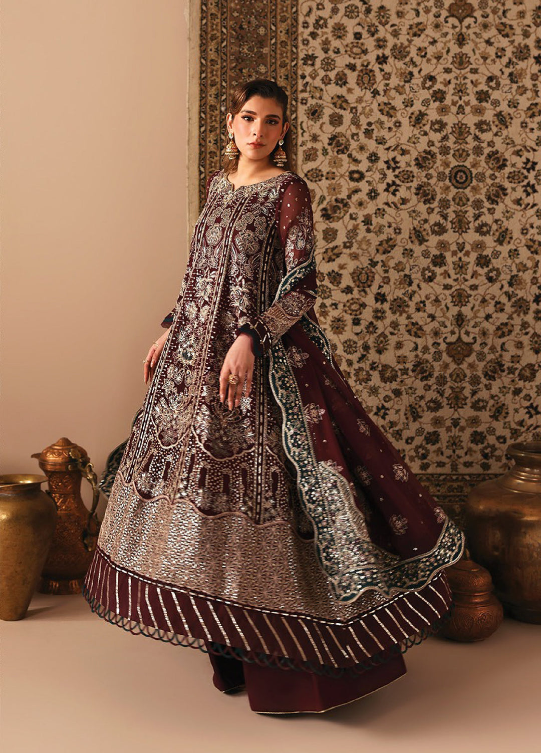 Neorah by Xenia Formals Unstitched Chiffon Embroidered 3 Piece Suit XE26UN D-7 QABITA - Festive Collection