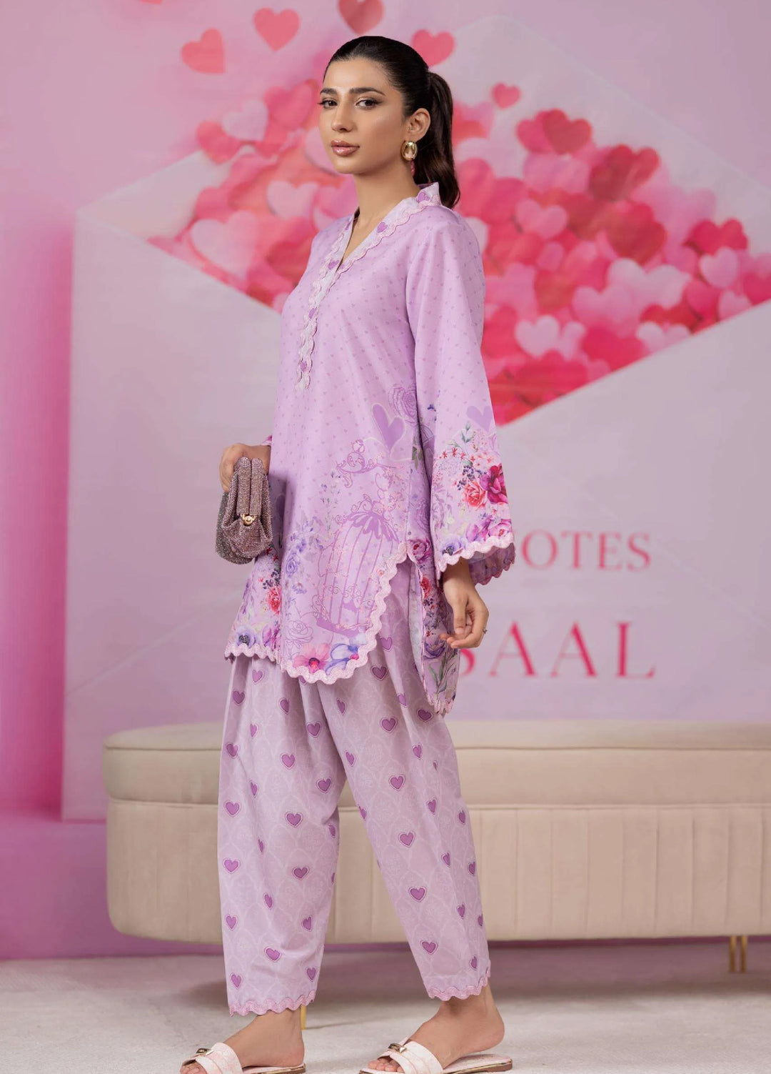 Minor Defect by Ayesha Somaya RTW Printed Lawn Silk 2 Piece Suit Lilac Casual Collection