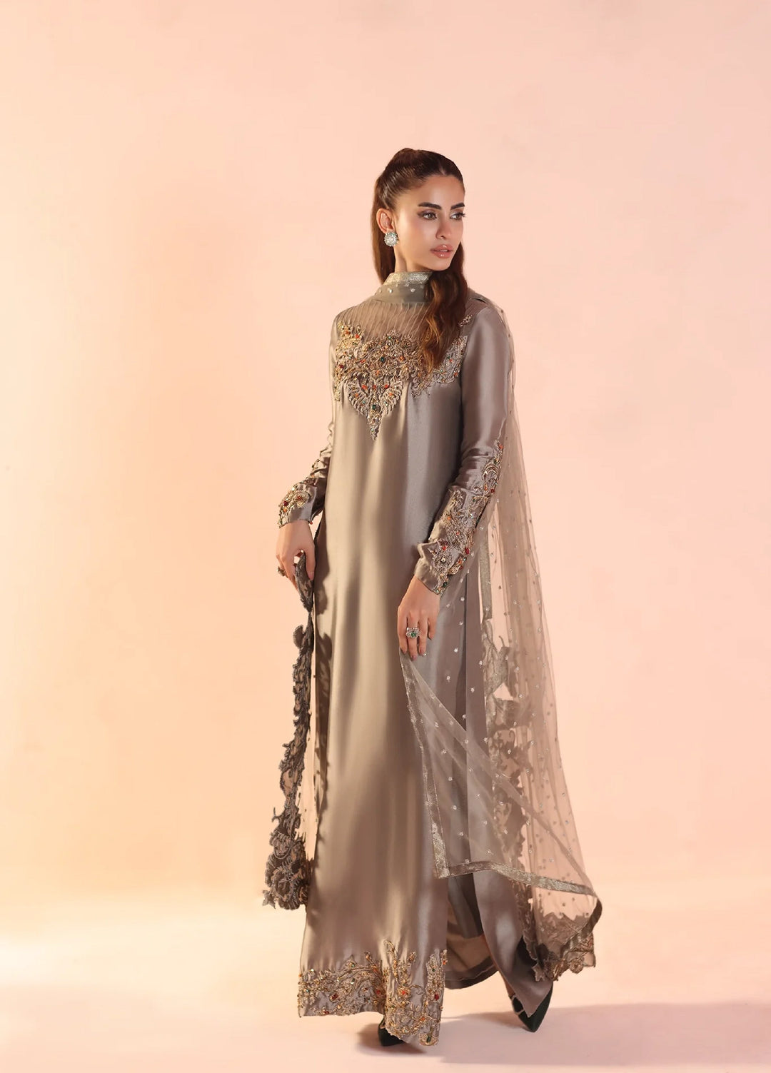 Eterna by Musferah Saad Pret Embroidered Tissue Silk 2 Piece Whispers of Opulence - Festive Collection