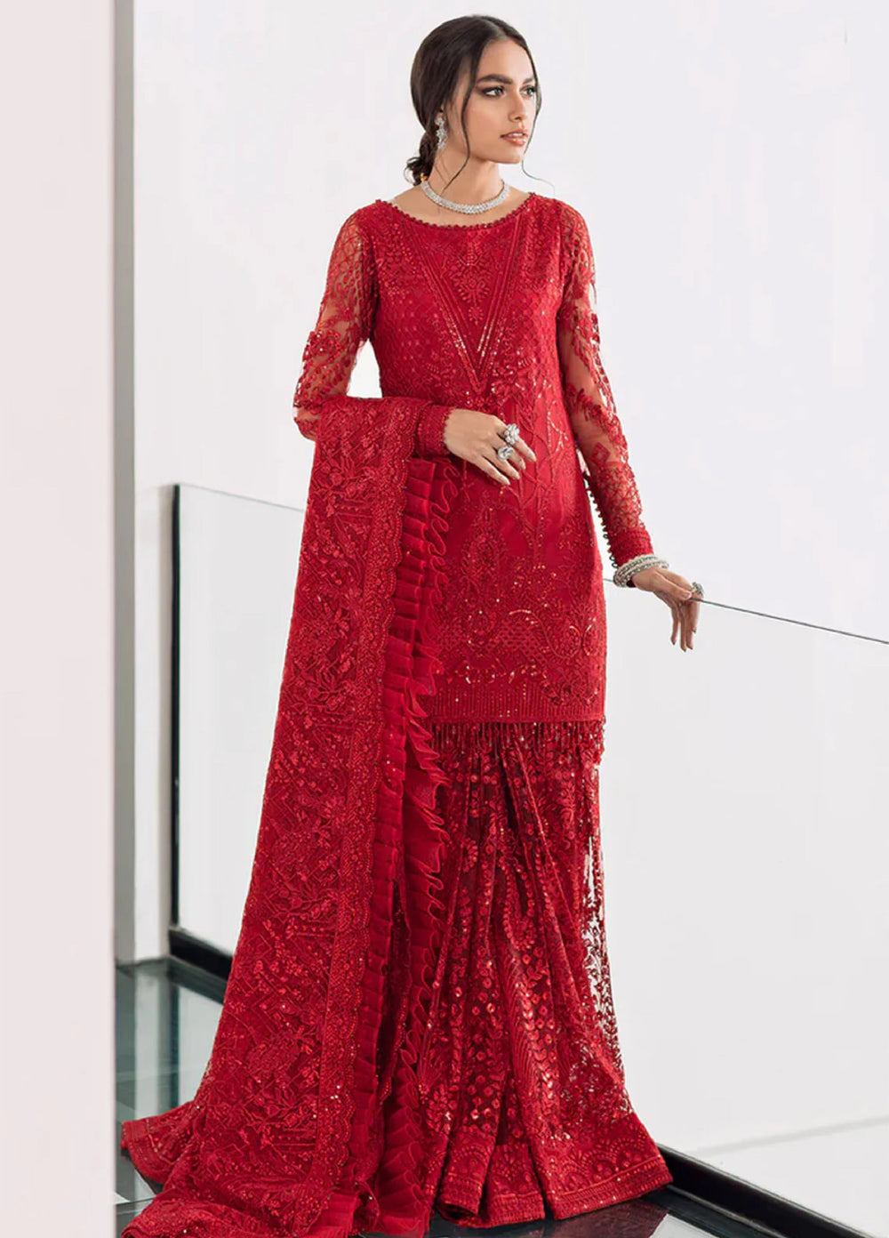 Chantelle by Baroque Unstitched Embroidered Net 3 Piece Suit BQ26UFC EC-06 - Festive Collection
