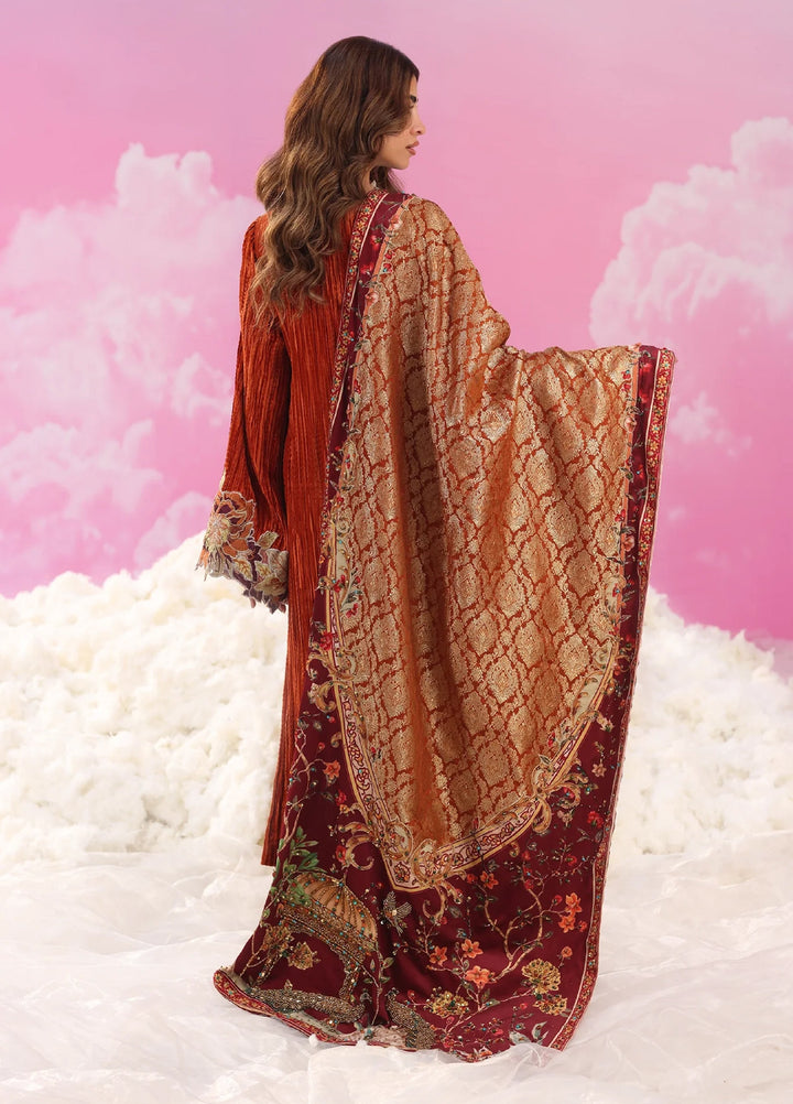 Mount Olypus by Musferah Saad Pret Embroidered Devore 2 Piece Eternal Flame - Festive Collection