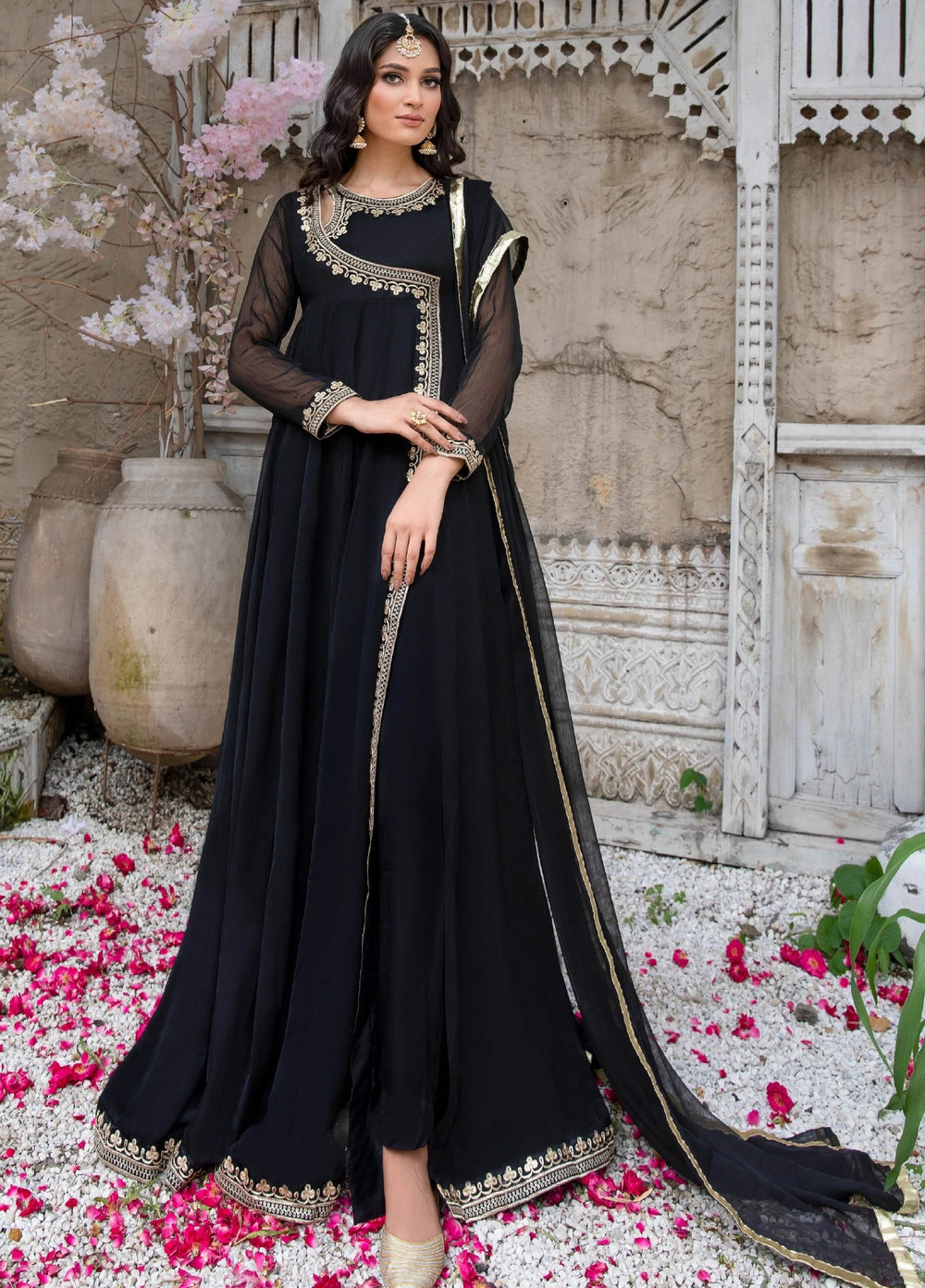 Aura by Haniumaimaz RTW Embroidered Chiffon 2 Piece Suit HUM26RCA KOEL - Festive Collection
