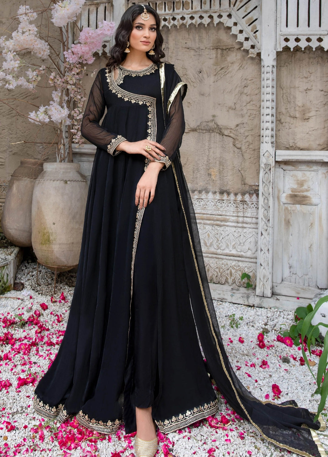 Aura by Haniumaimaz RTW Embroidered Chiffon 2 Piece Suit HUM26RCA KOEL - Festive Collection