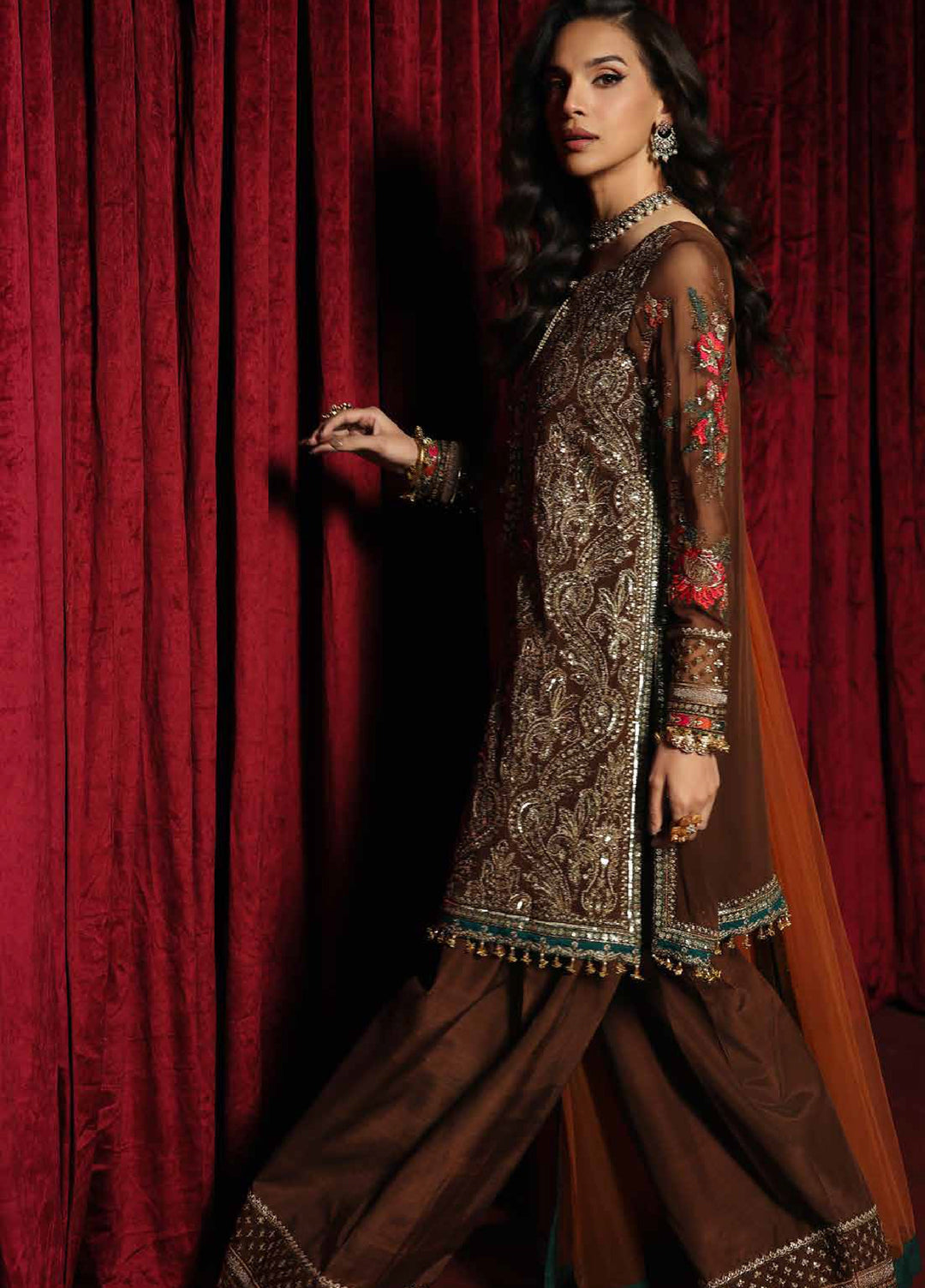 Aura by Charizma Unstitched Chiffon Embroidered Suits 3 Piece CRZ25UA CA26-07 - Festive Collection