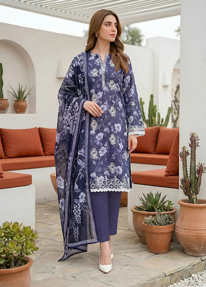 Komal by Lakhany Unstitched Embroidered Lawn 3 Piece Suit LSM26ULK LG-SG-0121 - Summer Collection