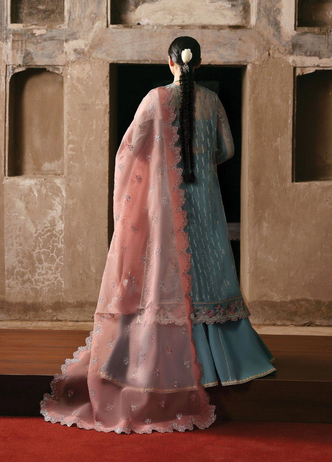 Kaashvi by Ayzel Unstitched Organza Embroidered Suits 3 Piece AAF25KW RAVINA AZW-25-V2-04 - Wedding Collection