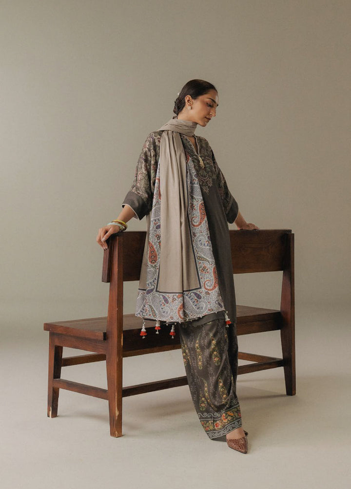 Coco by Zara Shahjahan Prints Unstitched Linen Suits 3 Piece CZS25PW Autumn Line D-10A - Winter Collection