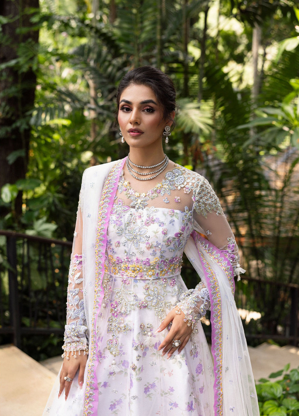 Saira Rizwan Unstitched Net Embroidered Suits 3 Piece SR25UF SRF25-05 Elina - Festive Collection