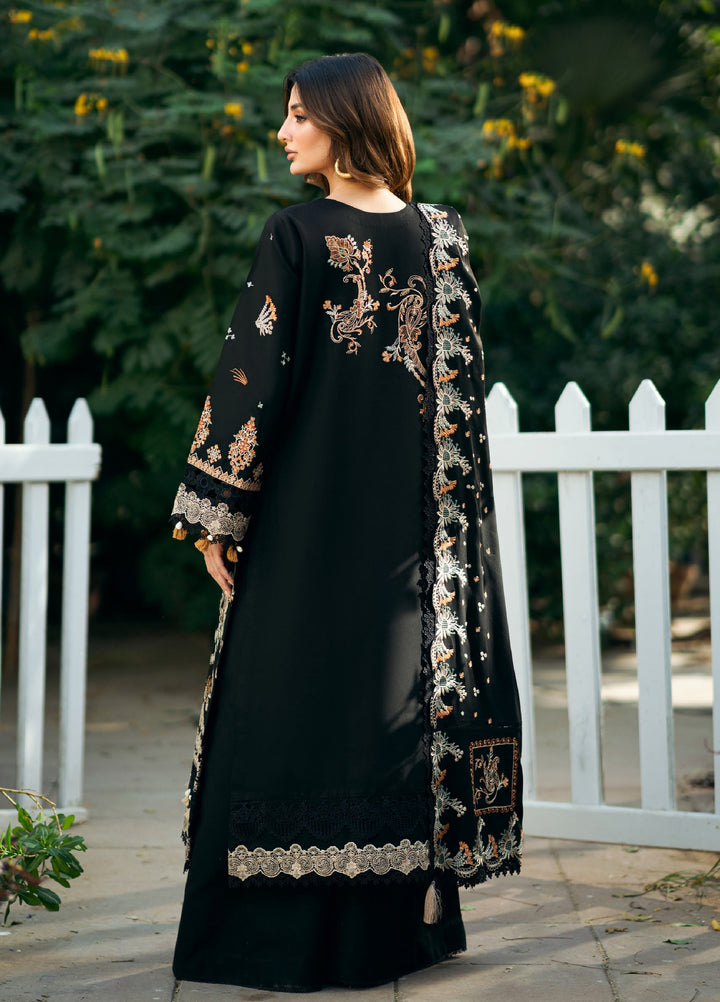 Florent Serenity Embroidered Woolen Shawls Unstitched Marina Twill Suits 3 Piece FL25WS FL-2A - Winter Collection