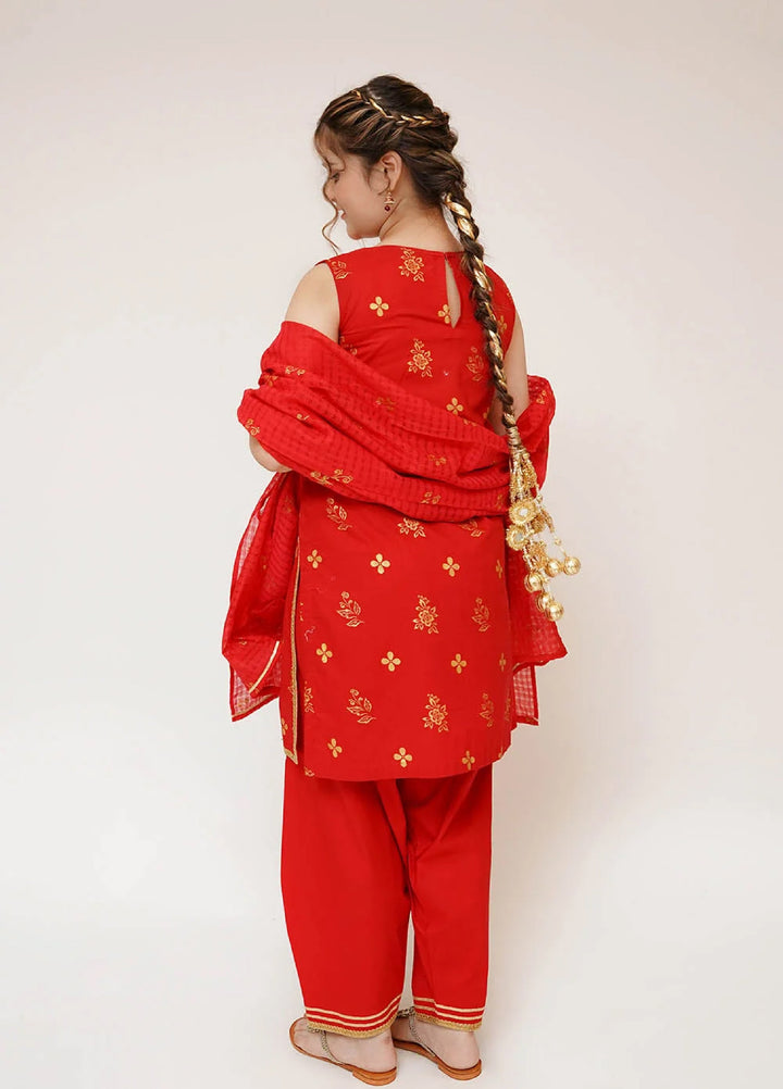 Senorita Girls RTW Printed Cotton 3 Piece Suit GBD-03412 - Casual Collection