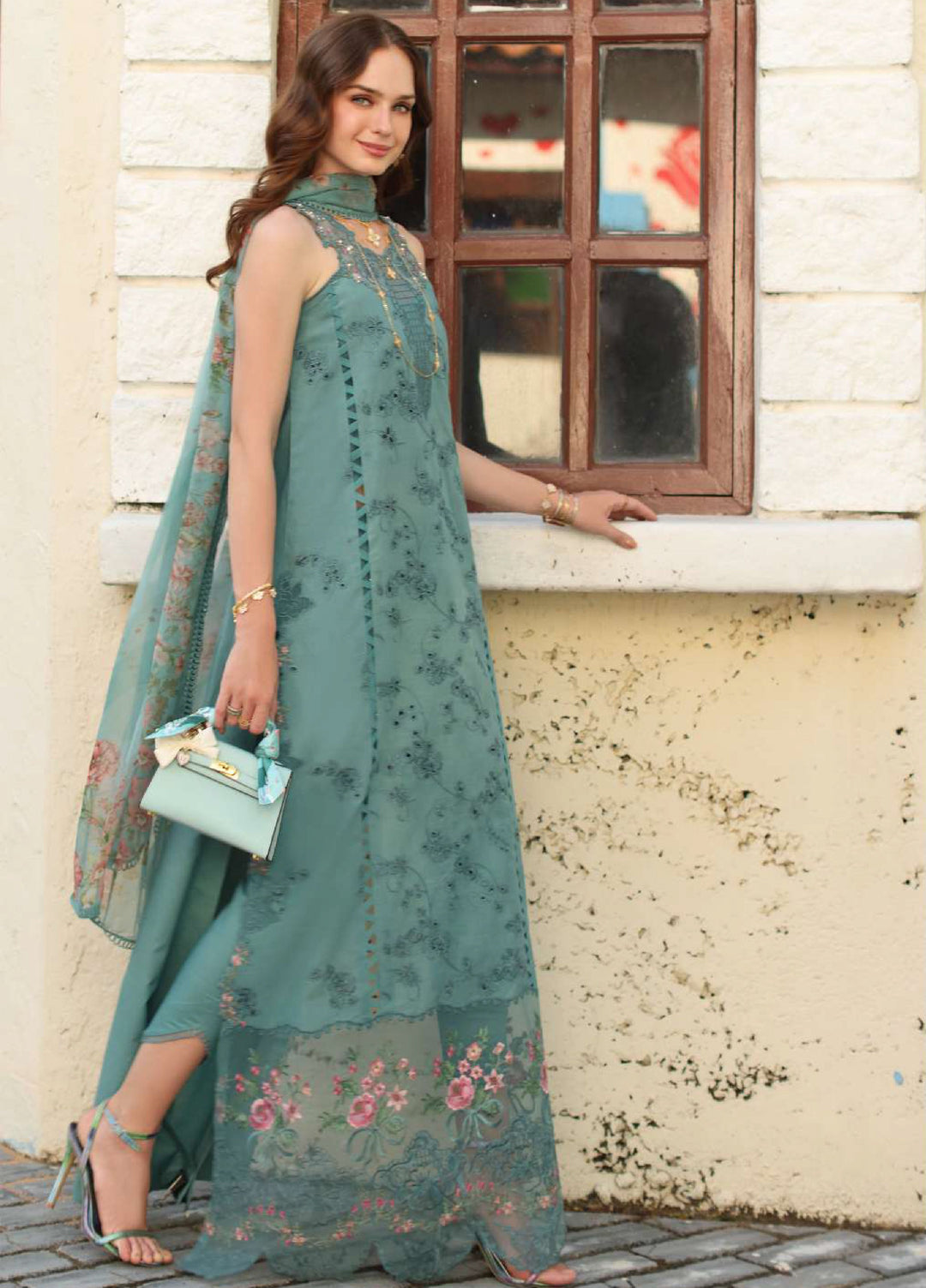 Noor Luxe by Saadia Asad Unstitched Embroidered Lawn 3 Piece Suit SA26UNL D-5B - Summer Collection
