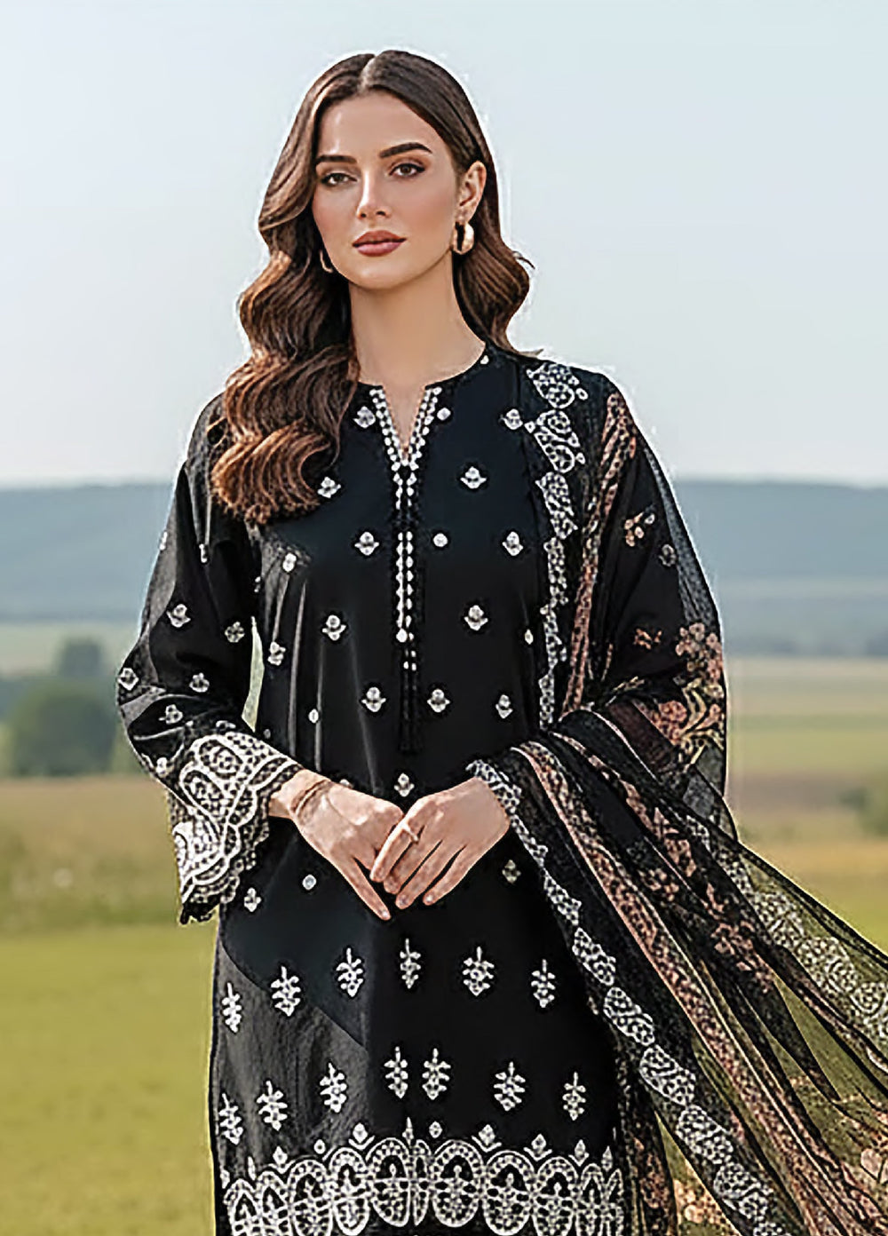 Essentials by Lakhany Unstitched Embroidered Lawn 3 Piece Suit LSM26UE LG-IZ-0383 - Summer Collection