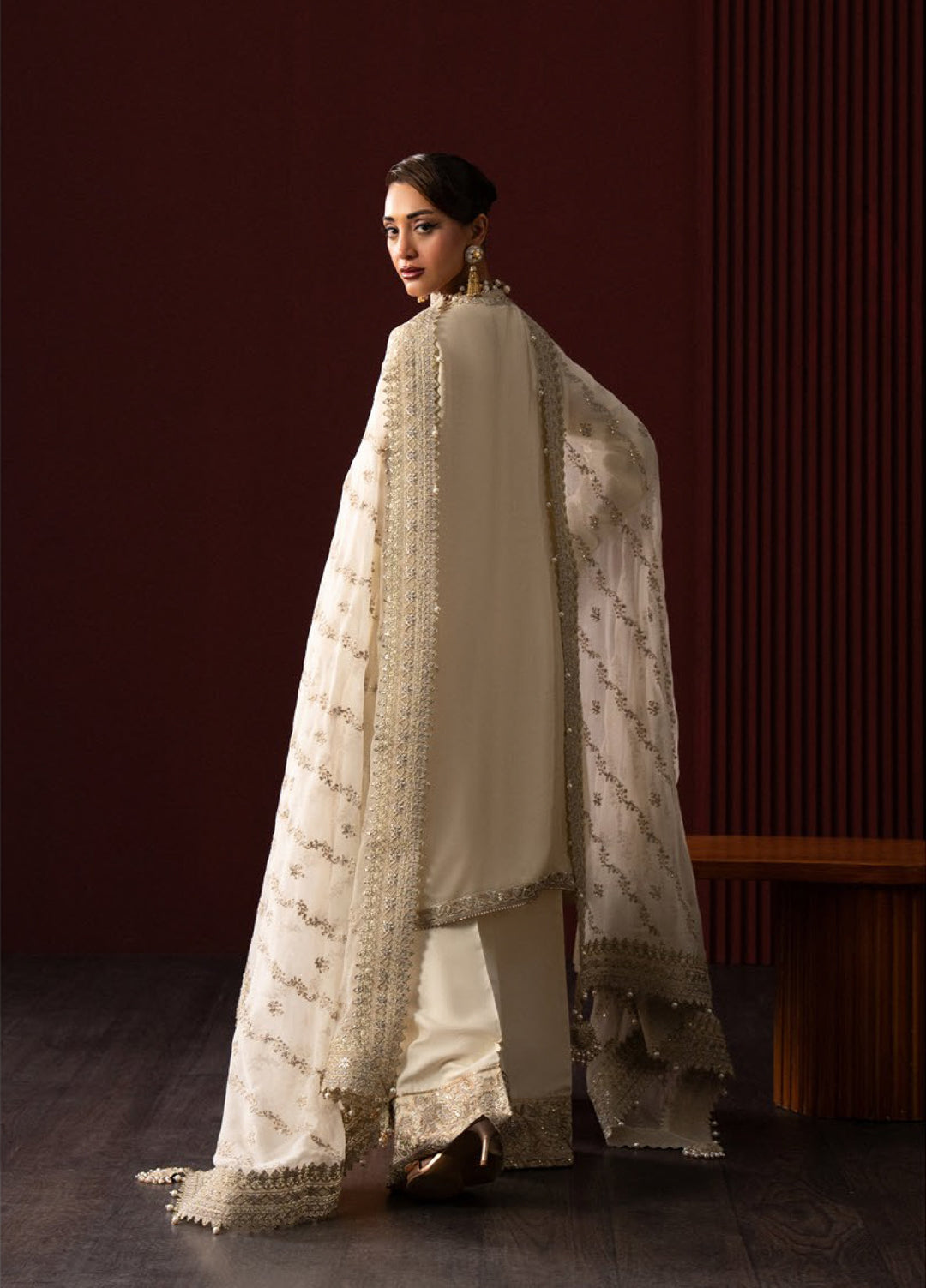 Lady by Aik Atelier Unstitched Tussar Silk Embroidered Suits 3 Piece AIK25L D-01 AIK25L - Festive Collection