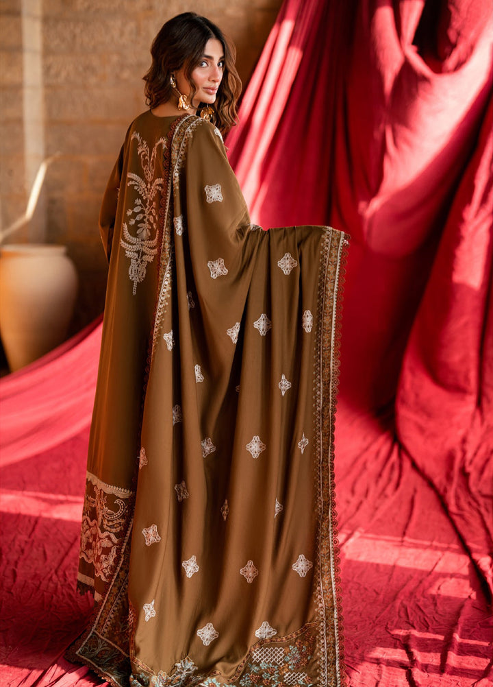 Shades Of Winter by Florent Unstitched Marina Twill Embroidered Suits 3 Piece FL25SW FL-6A - Winter Collection