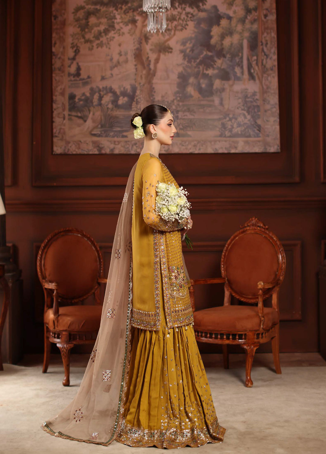 Alfaaz By Nureh Festive Unstitched Chiffon Embroidered 3 Piece Suits NU25AF NL-92 - Festive Collection