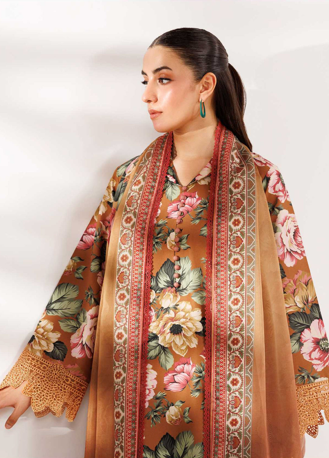 Farasha Unstitched Embroidered Lawn 3 Piece Suit FSH26UL D-11 Dusk Bloom - Summer Collection