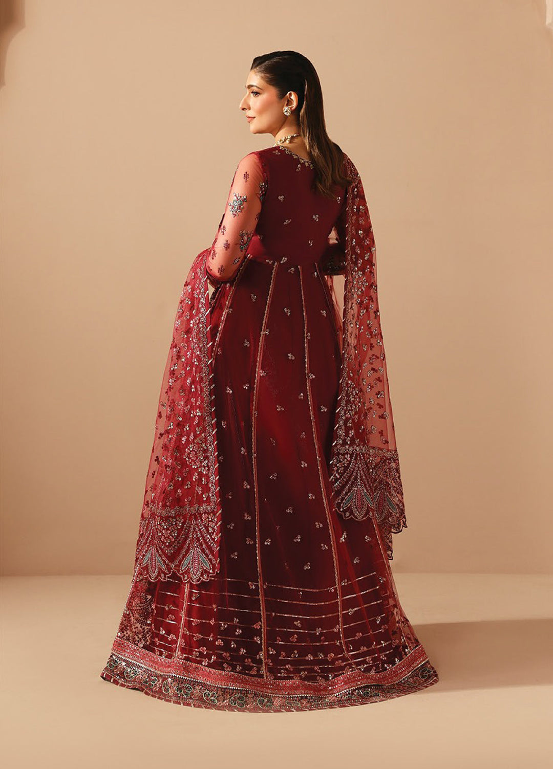 Neorah by Xenia Formals Unstitched Net Embroidered 3 Piece Suit XE26UN D-8 DUREZA - Festive Collection