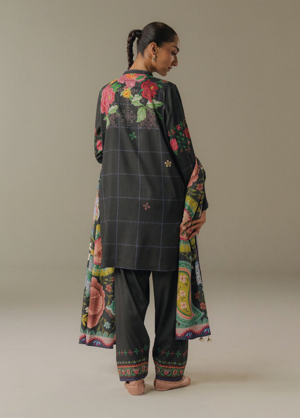 Coco by Zara Shahjahan Prints Unstitched Linen Suits 3 Piece CZS25PW Olive Hour D-5A - Winter Collection