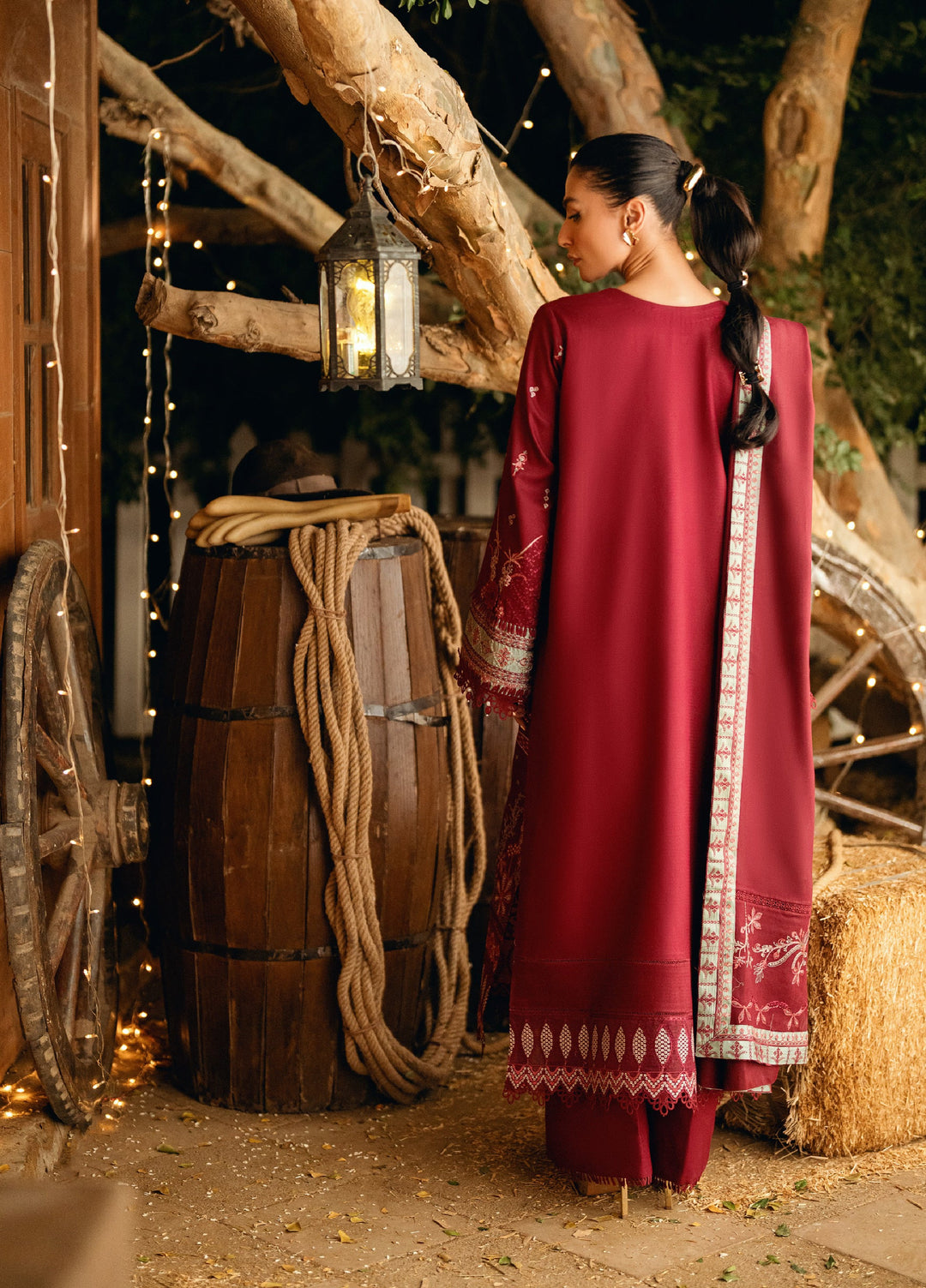 Florent Serenity Embroidered Woolen Shawls Unstitched Dobby Suits 3 Piece FL25WS FL-5B - Winter Collection