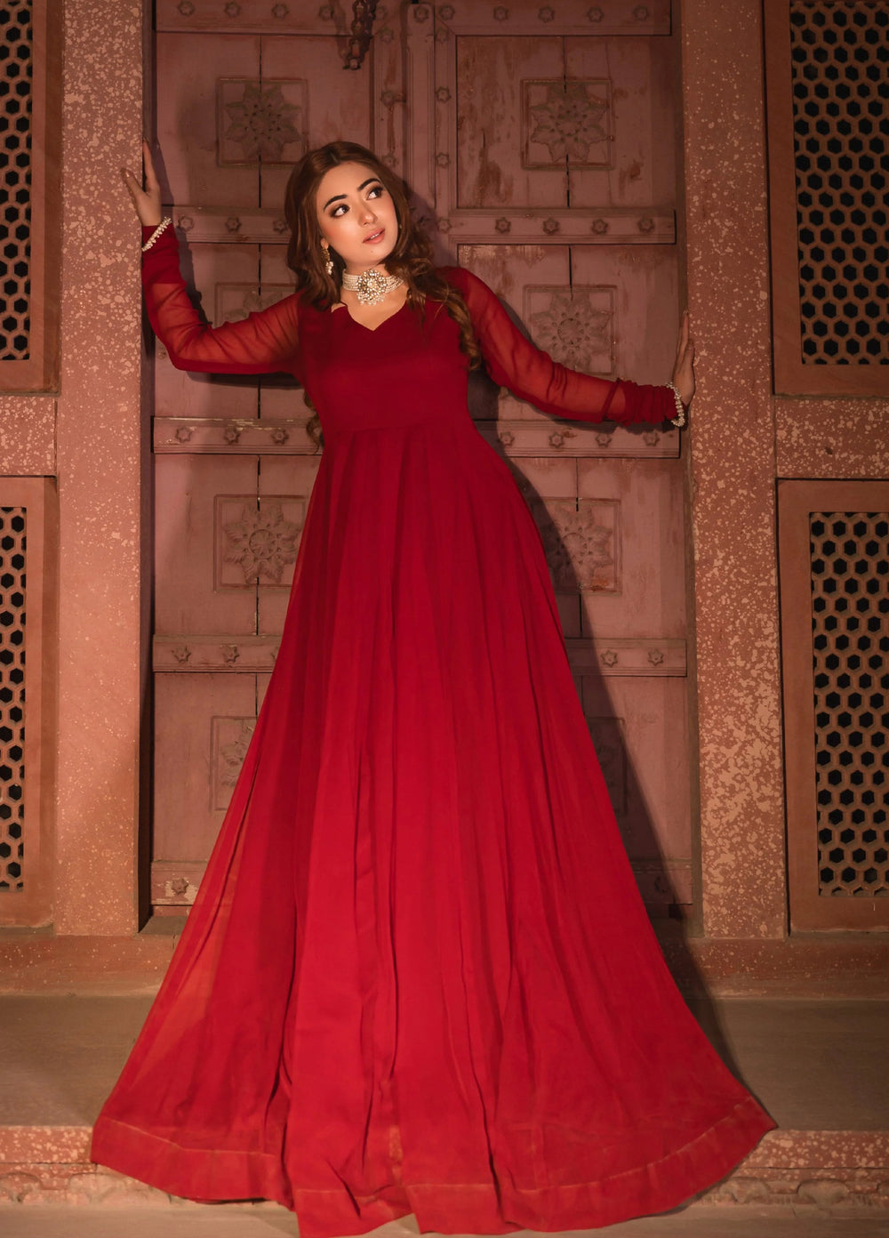 Aura by Haniumaimaz RTW Embroidered Chiffon 2 Piece Suit HUM26RCA SOHA - Festive Collection