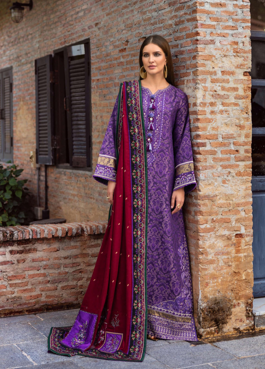 Mushq Broadway Under the Tuscan Sun Embroidered Viscose Suits Unstitched 3 Piece MQ25BT D-06 Bella Terra - Winter Collection