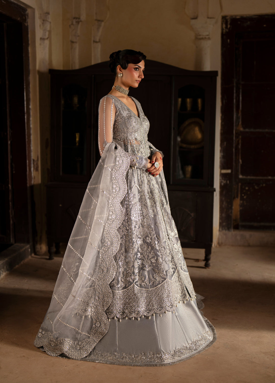 Dastan E Ishq by Ajr Festive Embroidered Unstitched Net 3 Piece Suits AJR25DI D-8 Mehar - Formals Collection