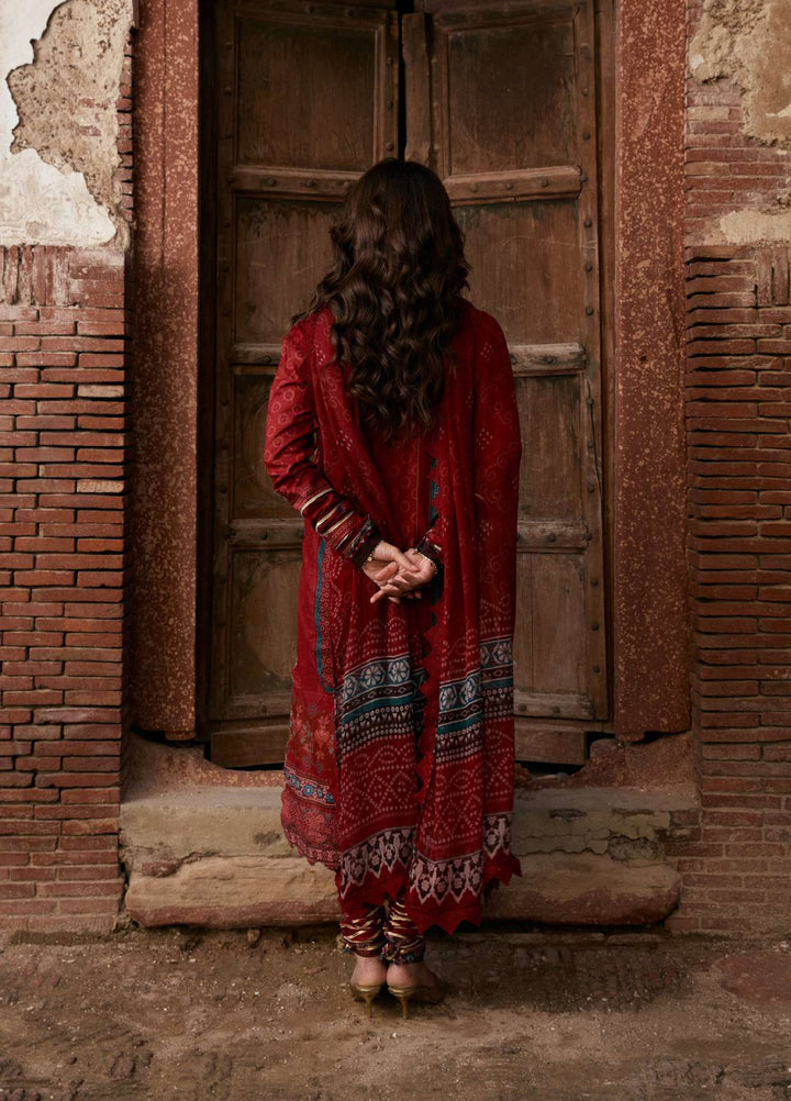 Angan by Kahf Unstitched Printed Lawn 3 Piece Suit KHF26ULA SURKH NOOR KPS-1A - Festive Collection
