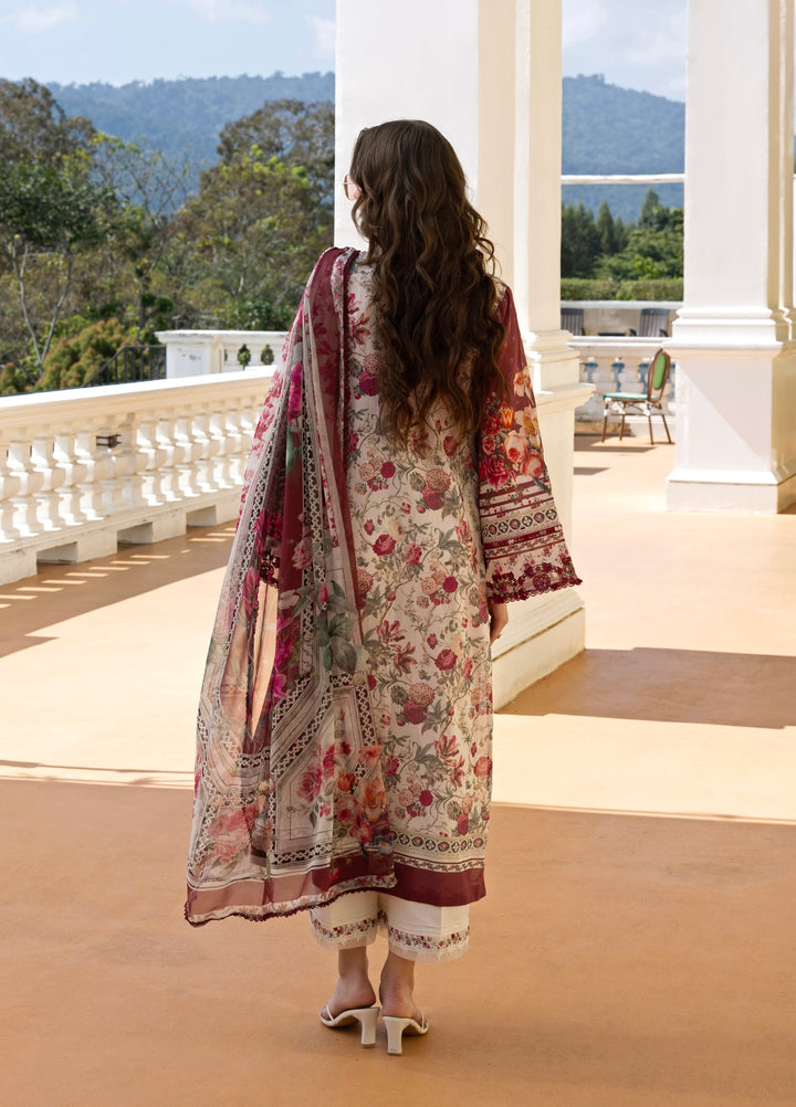 Signature by Elaf Premium Unstitched Embroidered Lawn 3 Piece Suit EL26USP ESA-2B RUBY LADY - Summer Collection