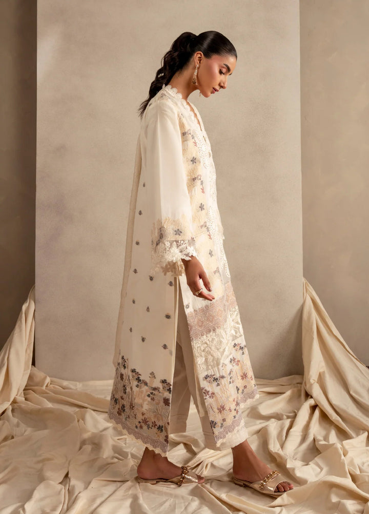 Meraki by Asifa and Nabeel Unstitched Embroidered Lawn 3 Pcs Suit AN26UM MSSL-09 Cloud Nine - Summer