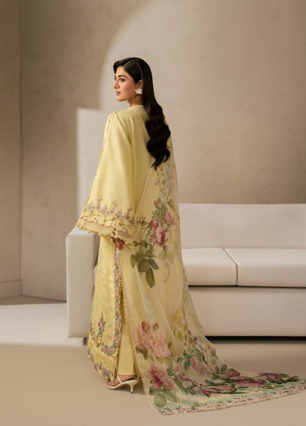 E-Craft by Elaf Unstitched Printed Lawn 3 Piece Suit EHC-3A Sunstone - Casual Collection