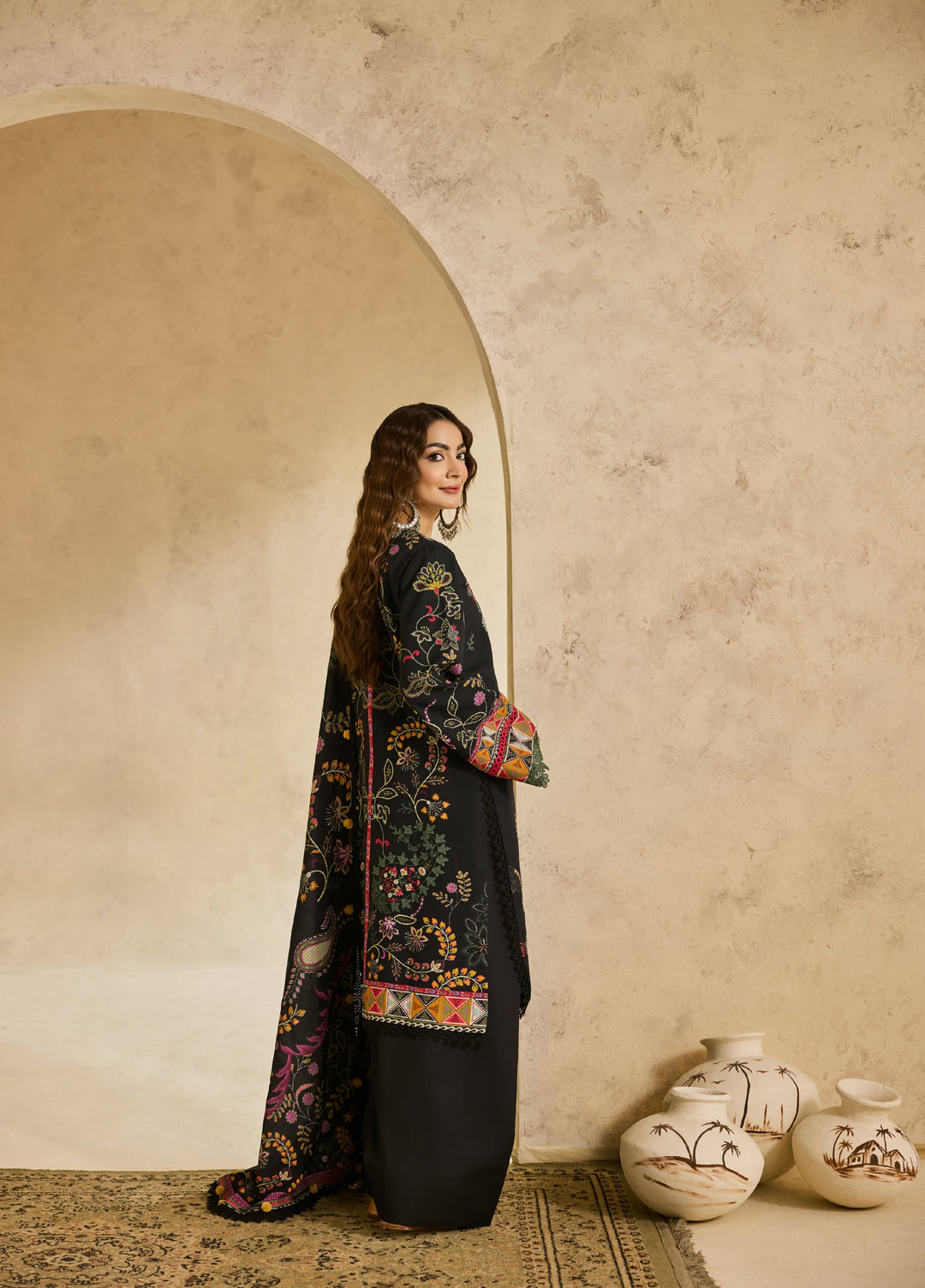 Zync by Florent One Nation Unstitched Khaddar Embroidered Suits 3 Piece FL25ON FL-2A - Winter Collection