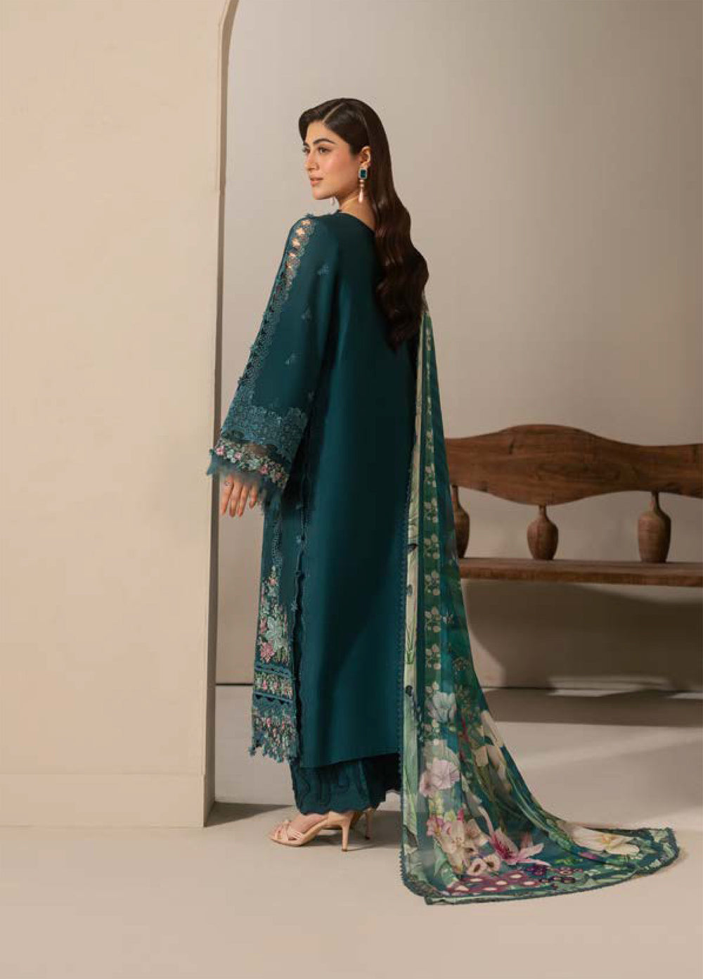 E-Craft by Elaf Unstitched Printed Lawn 3 Piece Suit EHC-2A Moss - Casual Collection