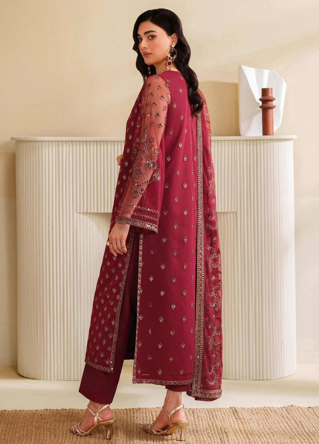 Roohi By Zarif Unstitched Formal Embroidered Net Suits 4 Piece ZR25UF RFE-03 Afrah - Formals Collection