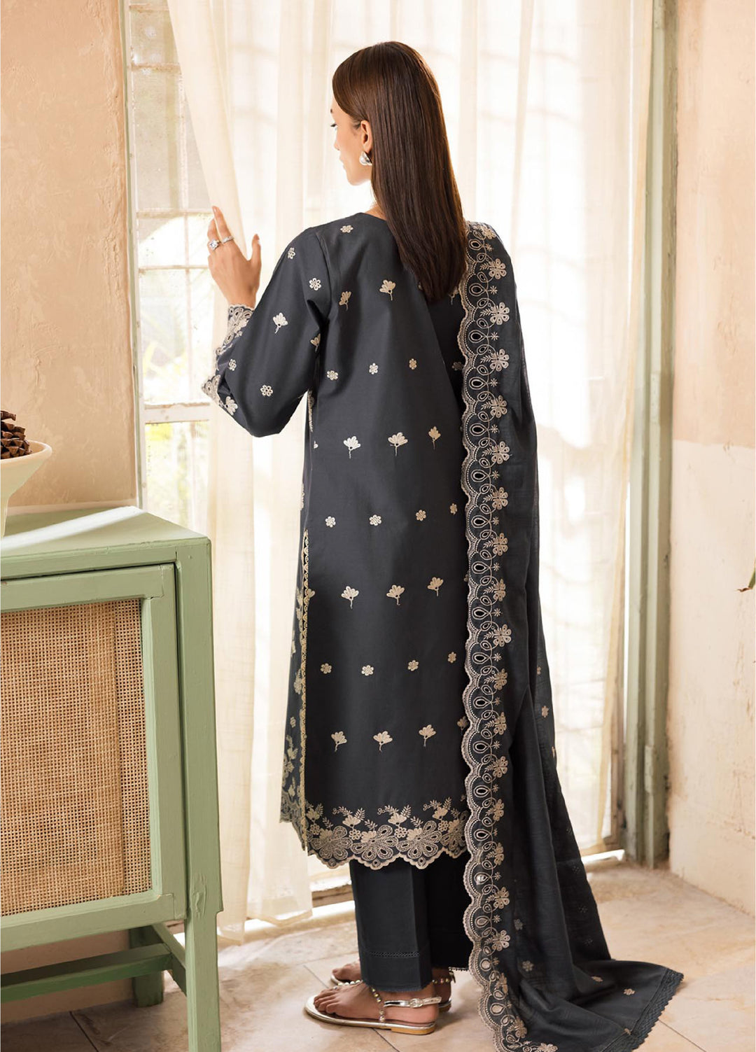 Nissa by Rajbari Unstitched Chikankari Embroidered Lawn 3 Piece Suit RB26UNCL D-1 - Summer Collection