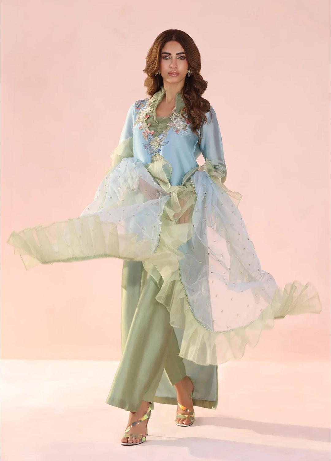 Eterna by Musferah Saad Pret Embroidered Tissue Silk 2 Piece Pastel Mirage - Festive Collection