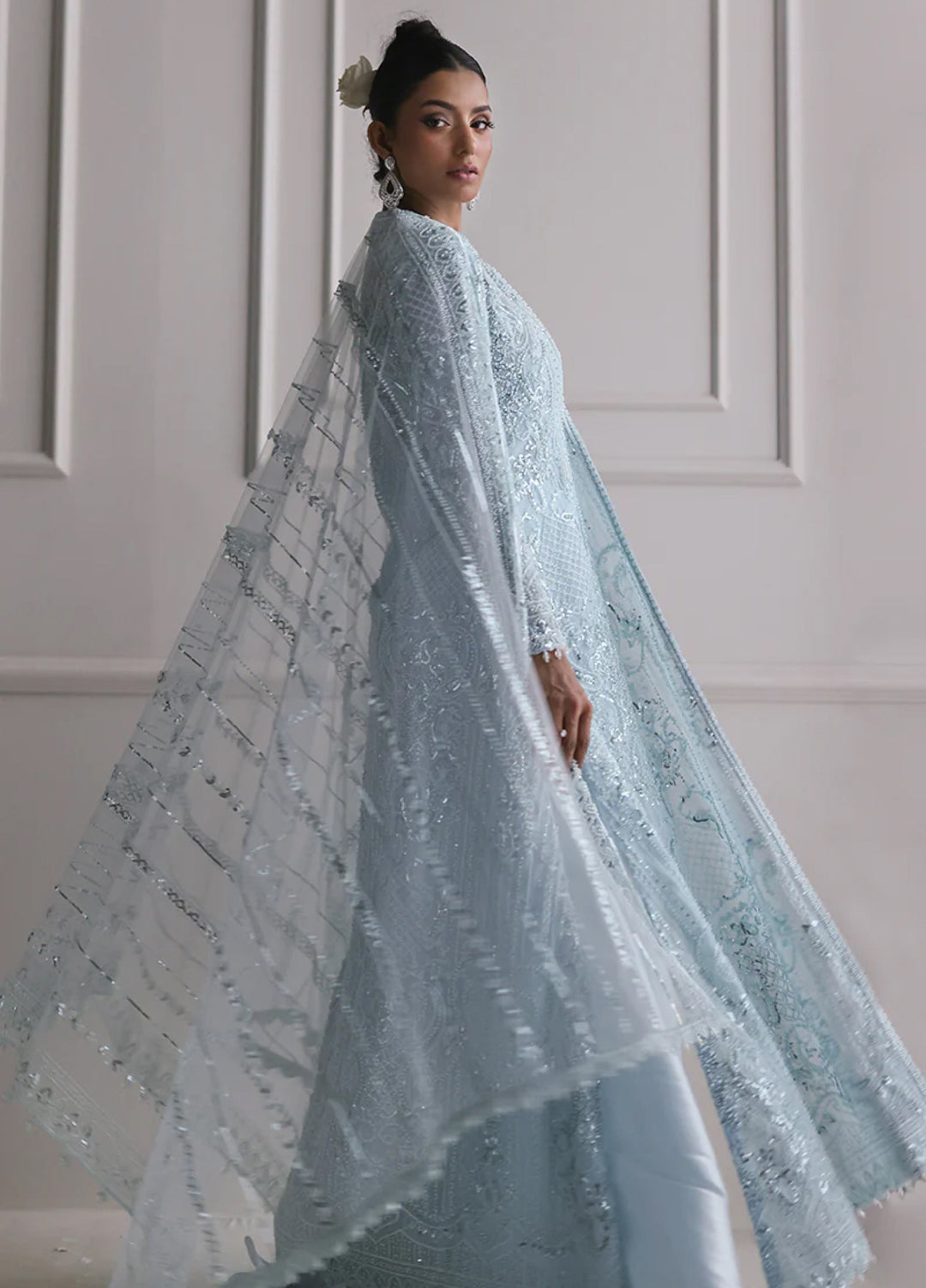 Threads And Motifs Women Pret Net Embroidered Jacket With Skirt & Dup 3 Piece 9830.6 - Formals Collection