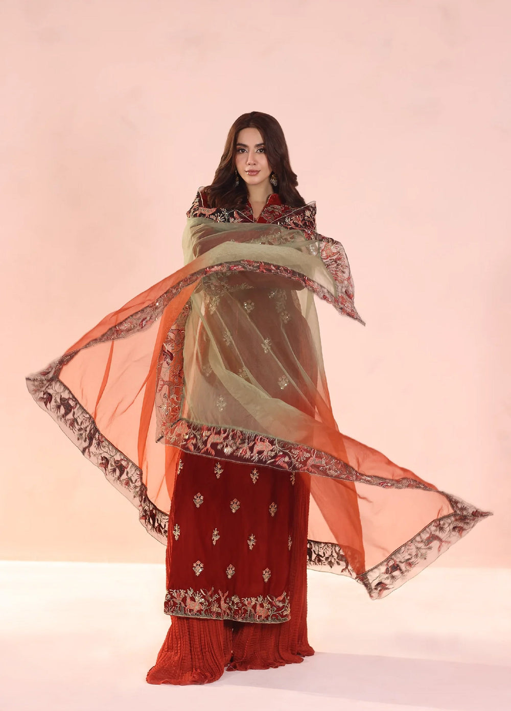 Eterna by Musferah Saad Pret Embroidered Velvet 2 Piece Ember Glow - Festive Collection