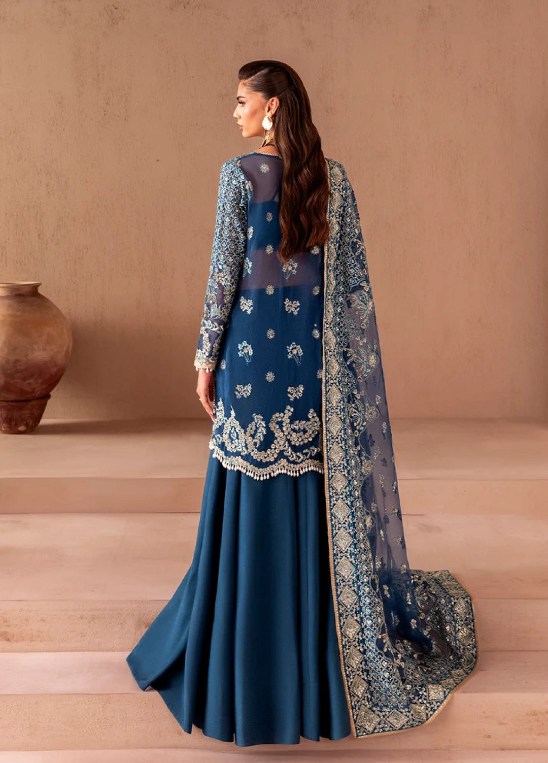 Clay N Couture by Emaan Adeel Unstitched Embroidered Chiffon 3 Piece Suit  Elara - Festive Collection