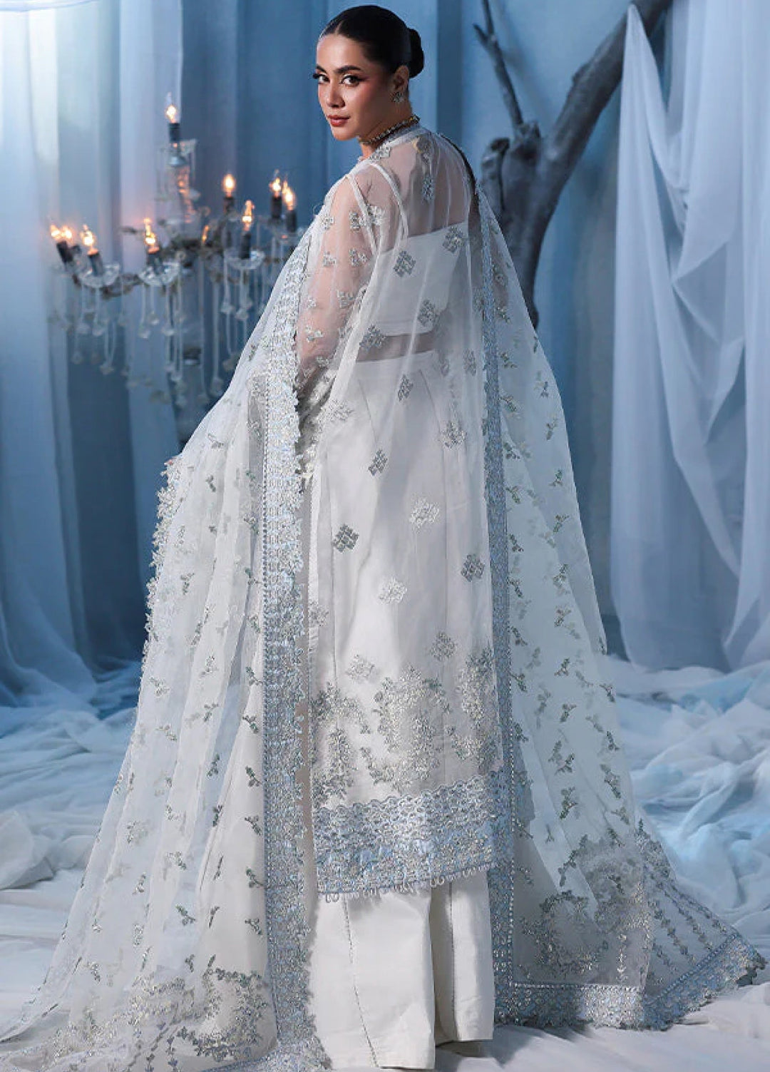 Zynoria by Saffron Unstitched Organza Embroidered Suits 3 Piece SFR25Z Opal - Festive Collection