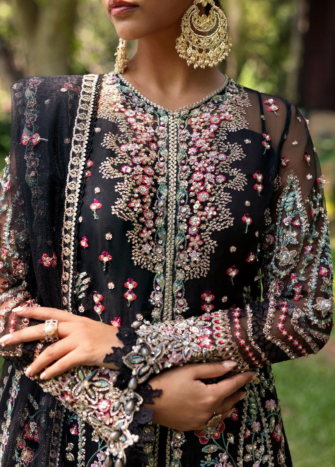 Saira Rizwan Unstitched Organza Embroidered Suits 3 Piece SR25UF SRF25-02 Avina - Festive Collection