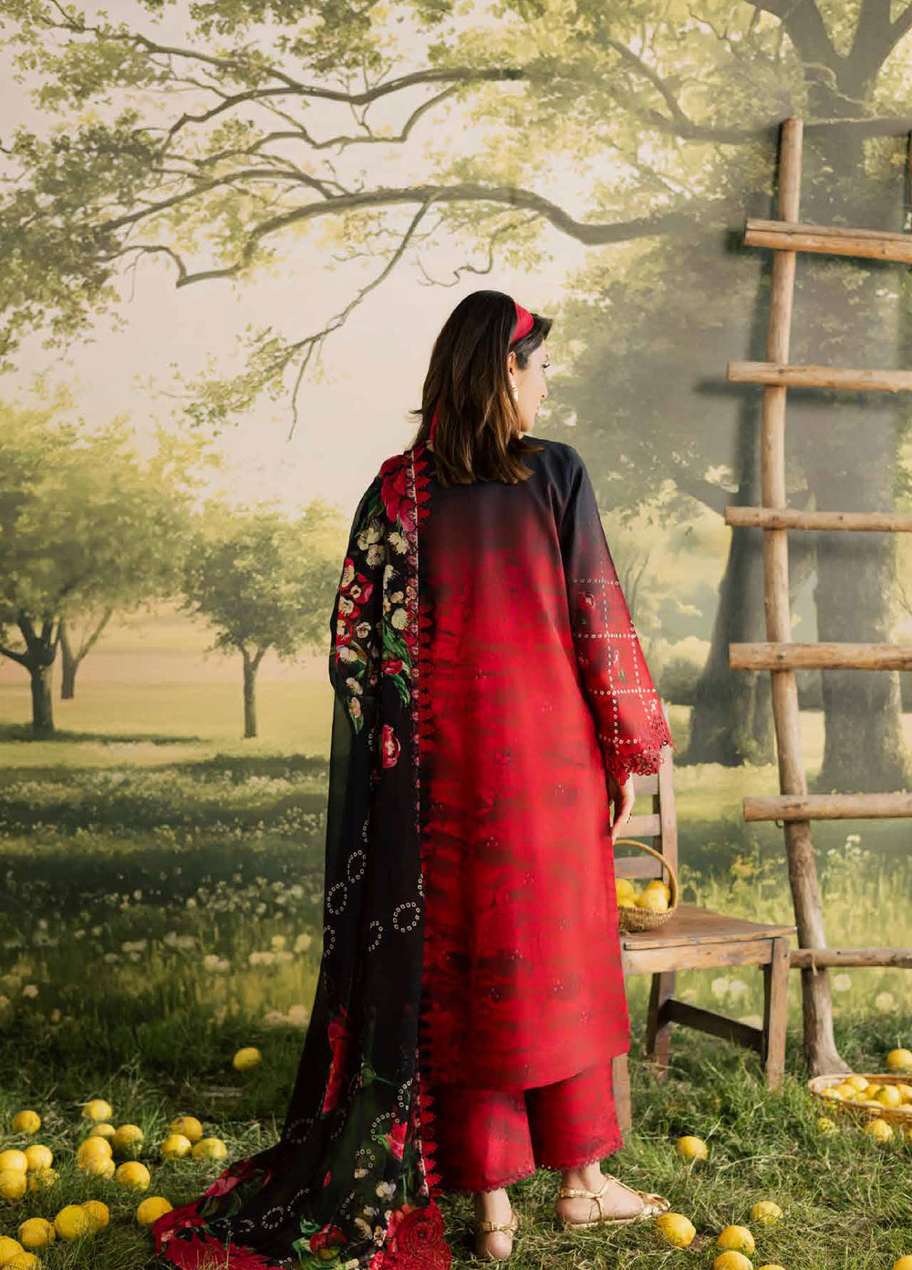 Bloom by Nureh Unstitched Embroidered Doria Lawn 3 Piece Suit NU26ULB BL-15 - Summer Collection