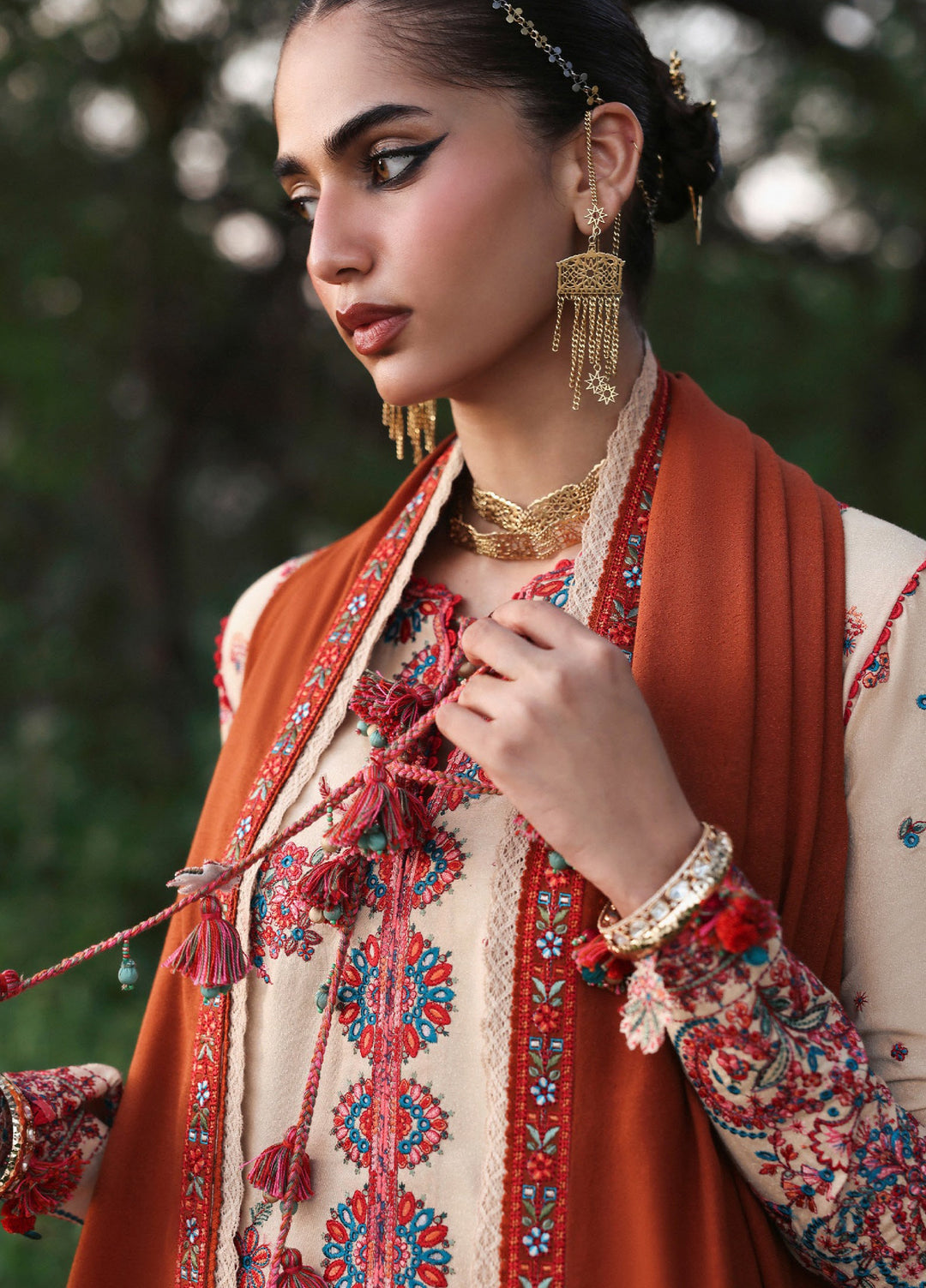 Hussain Rehar Unstitched Karandi Winter Embroidered Suits 3 Piece HRR25K Riva - Winter Collection