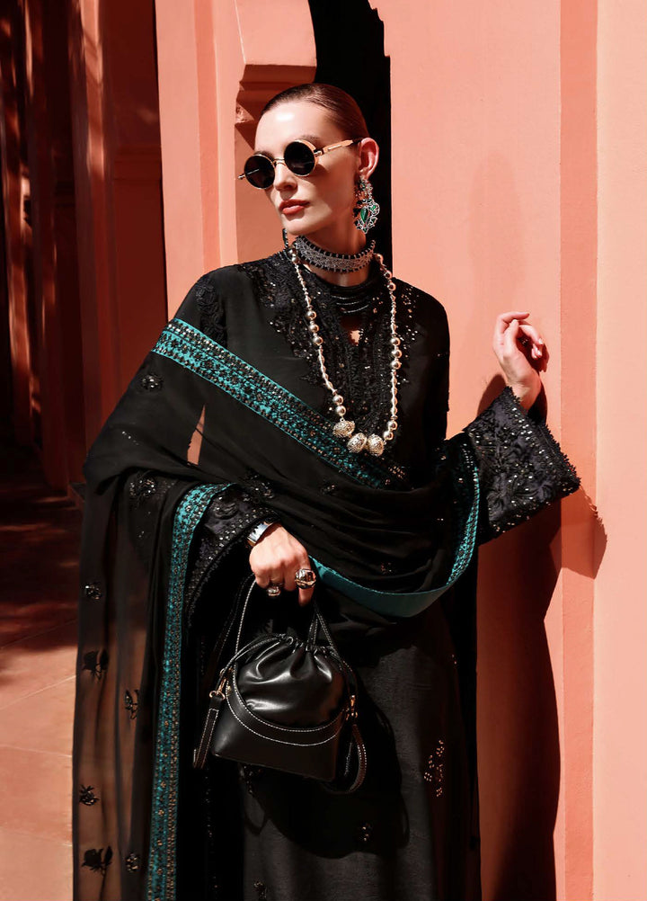 Nuvera Hemline by Mushq Unstitched Raw Silk Embroidered 3 Piece Suit MU26UNH D-7 Raveena - Festive Collection