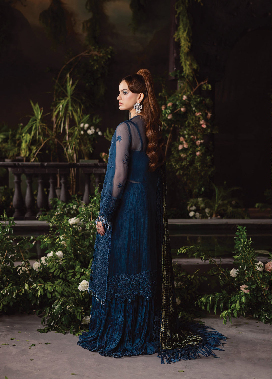 Amelia by Mahnur Unstitched Luxury Organza Embroidered 3 Piece Suits MN25AL AM-008 - Winter Collection