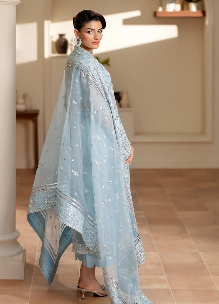 Yashfa Unstitched Hand Work Organza 4 Piece Suit ZINNIA - Festive Collection
