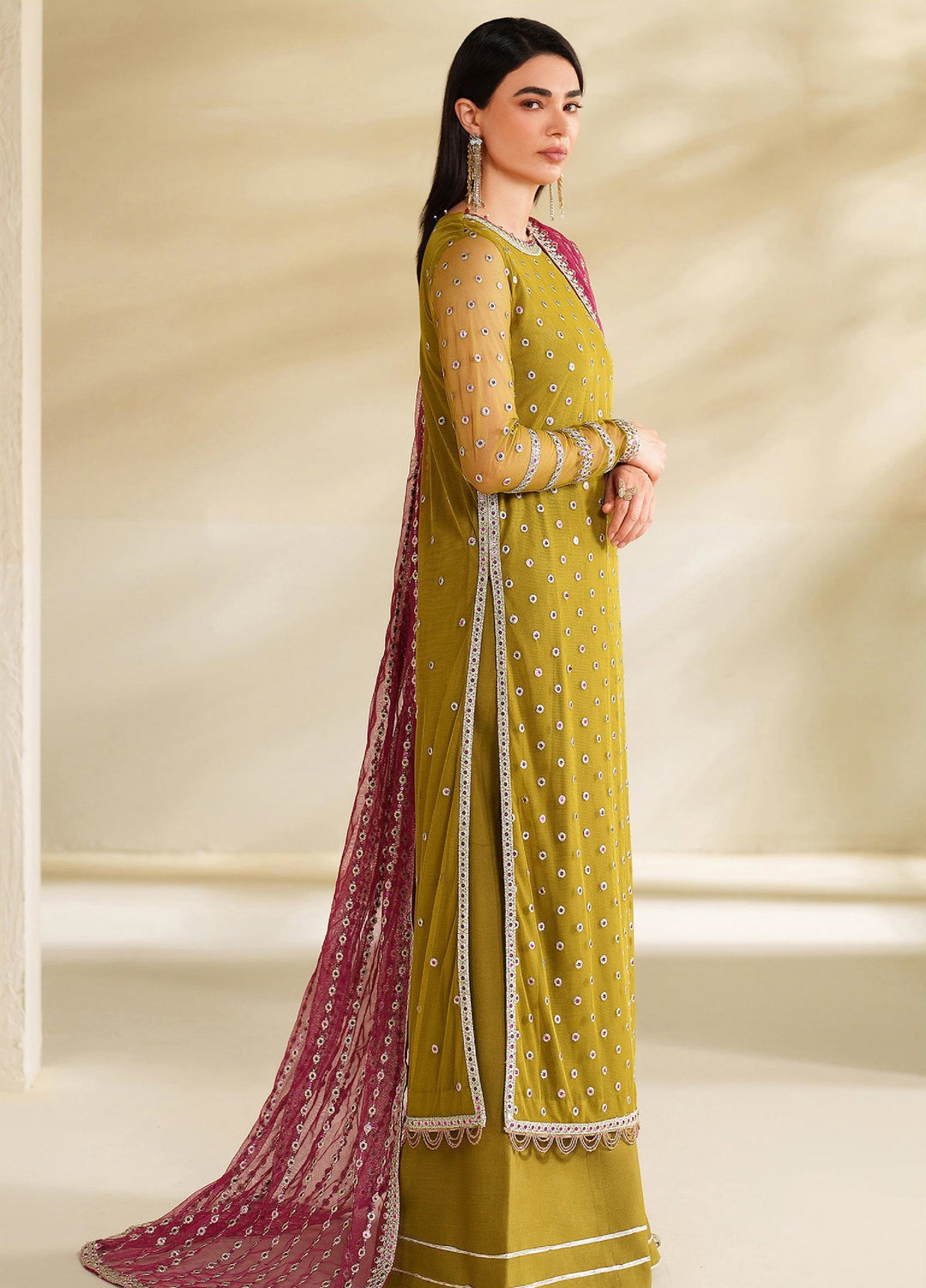 Roohi By Zarif Unstitched Formal Embroidered Net Suits 4 Piece ZR25UF RFE-05 Janeer - Formals Collection