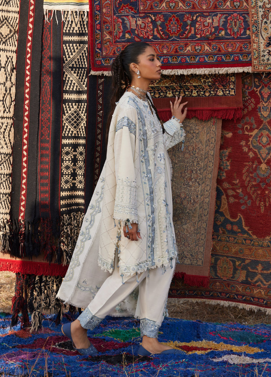 Zaha by Khadija Shah Unstitched Khaddar Embroidered Suits 3 Piece ZL25KW LEILA ZW25-02 - Winter Collection